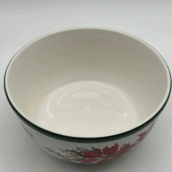 Totally Today Poinsettia Design Nesting Mixing Bowl Set 3 Heavy Duty Xmas Baking - Picture 11 of 12